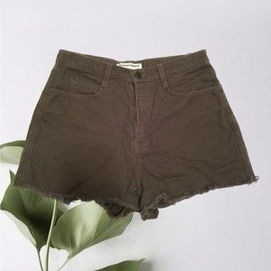 American Apparel - High Waisted Black Jean Shorts